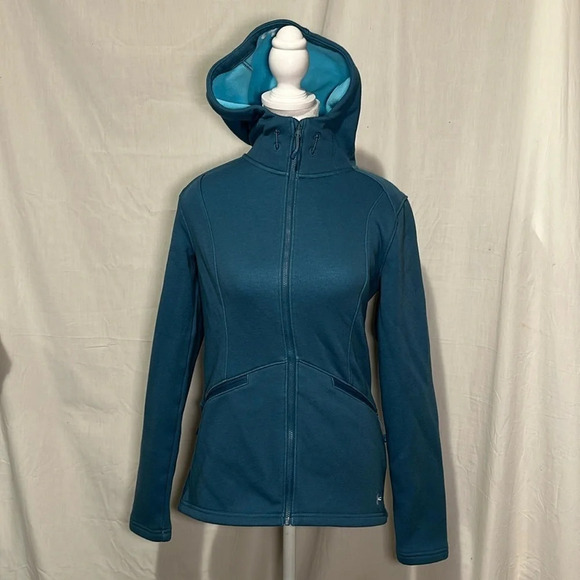 women's blue Under Armour cold gear hooded jacket size small fitted - Picture 1 of 4